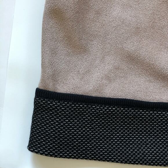 Ming Wang Heritage Laser Cut Faux Suede Open Jacket M Tan Black EUC - Picture 13 of 15